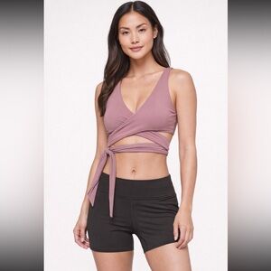 Lululemon Still Your Mind Wrap Bra Mauve Pink SZ 12 NWT Yoga Pilates Athleisure